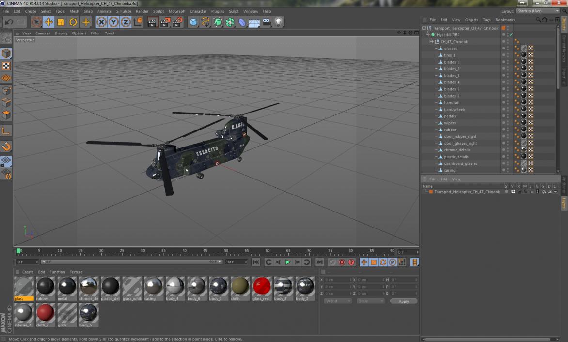 Transport Helicopter CH-47 Chinook 3D model