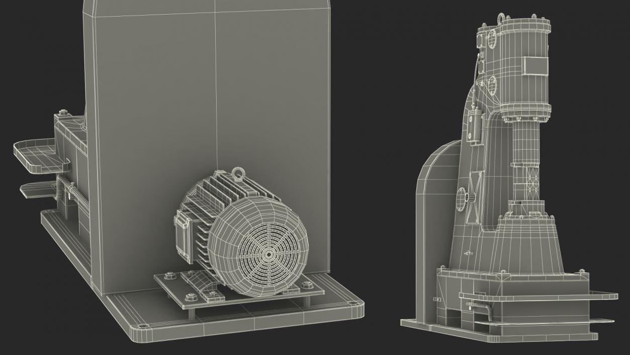 Modern Power Forging Hammer 3D
