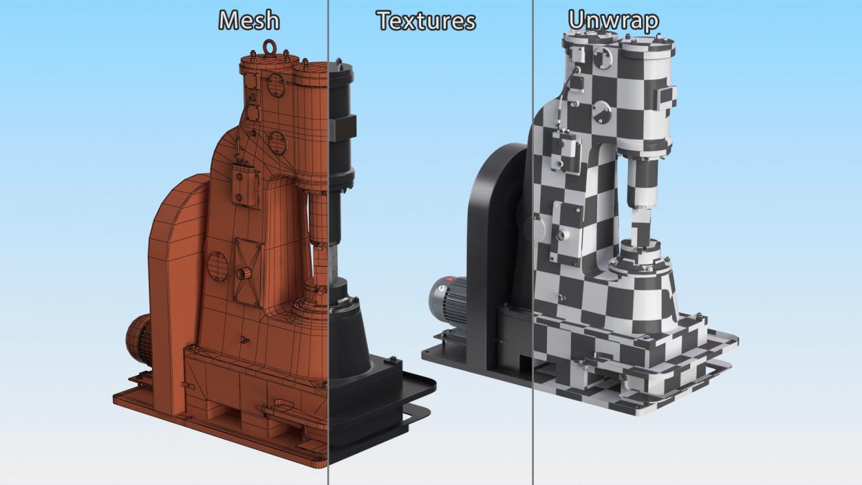 Modern Power Forging Hammer 3D