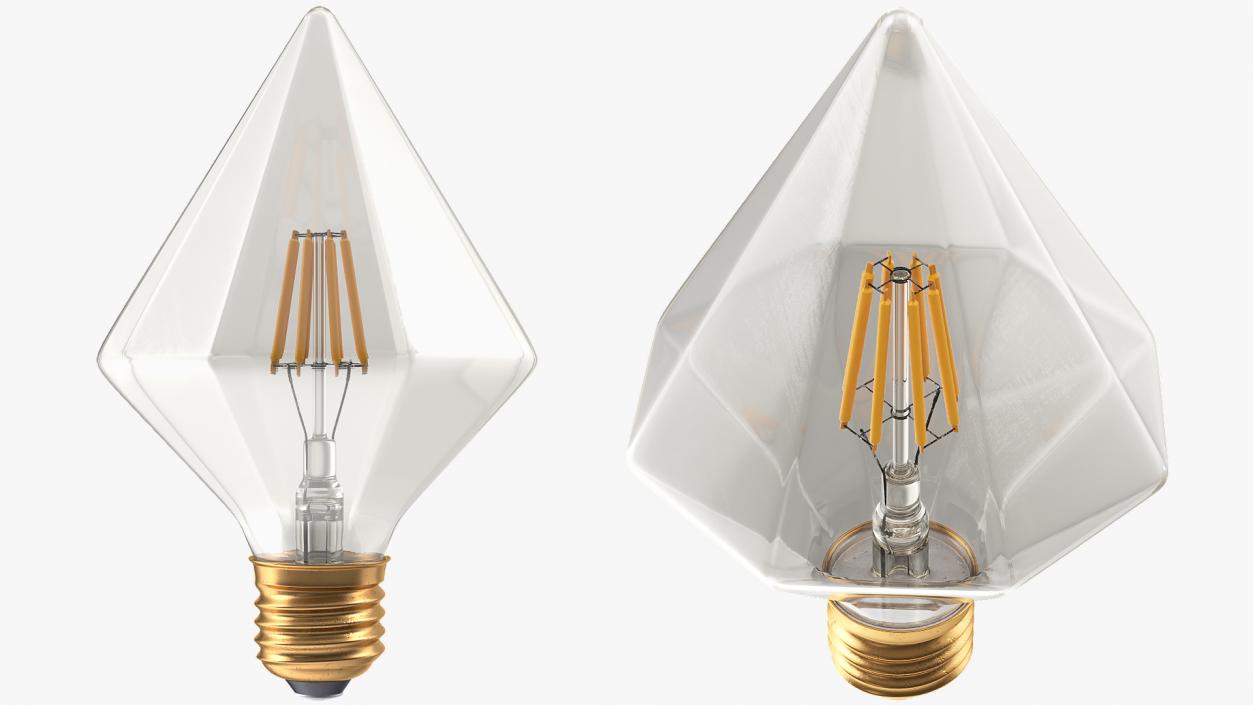 Diamond Shape Filament LED Light Bulb 3D