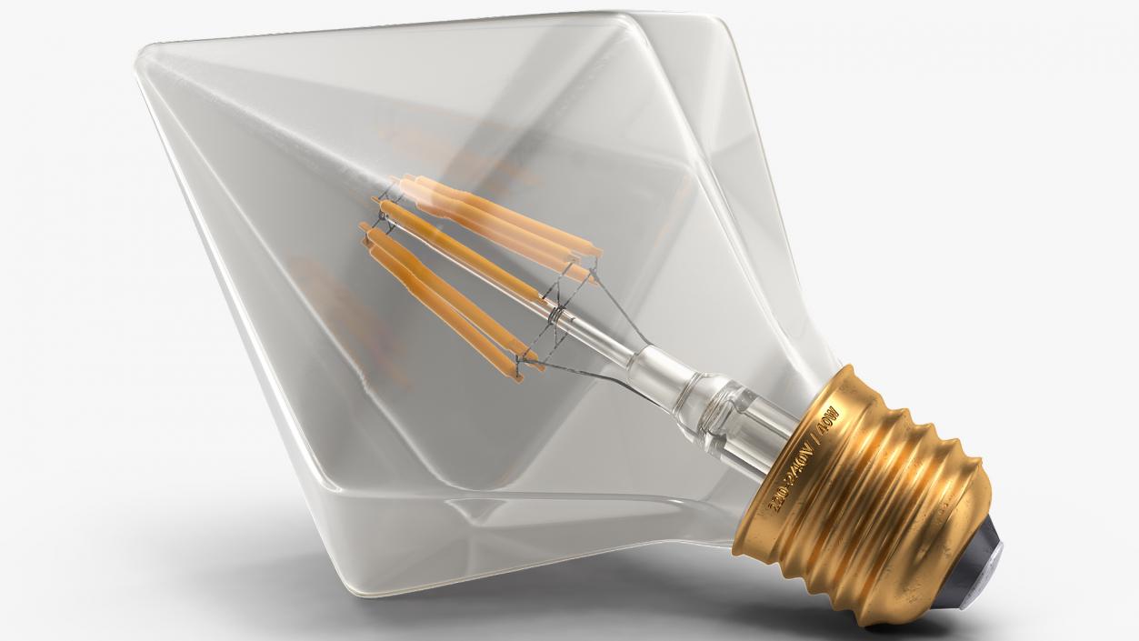 Diamond Shape Filament LED Light Bulb 3D