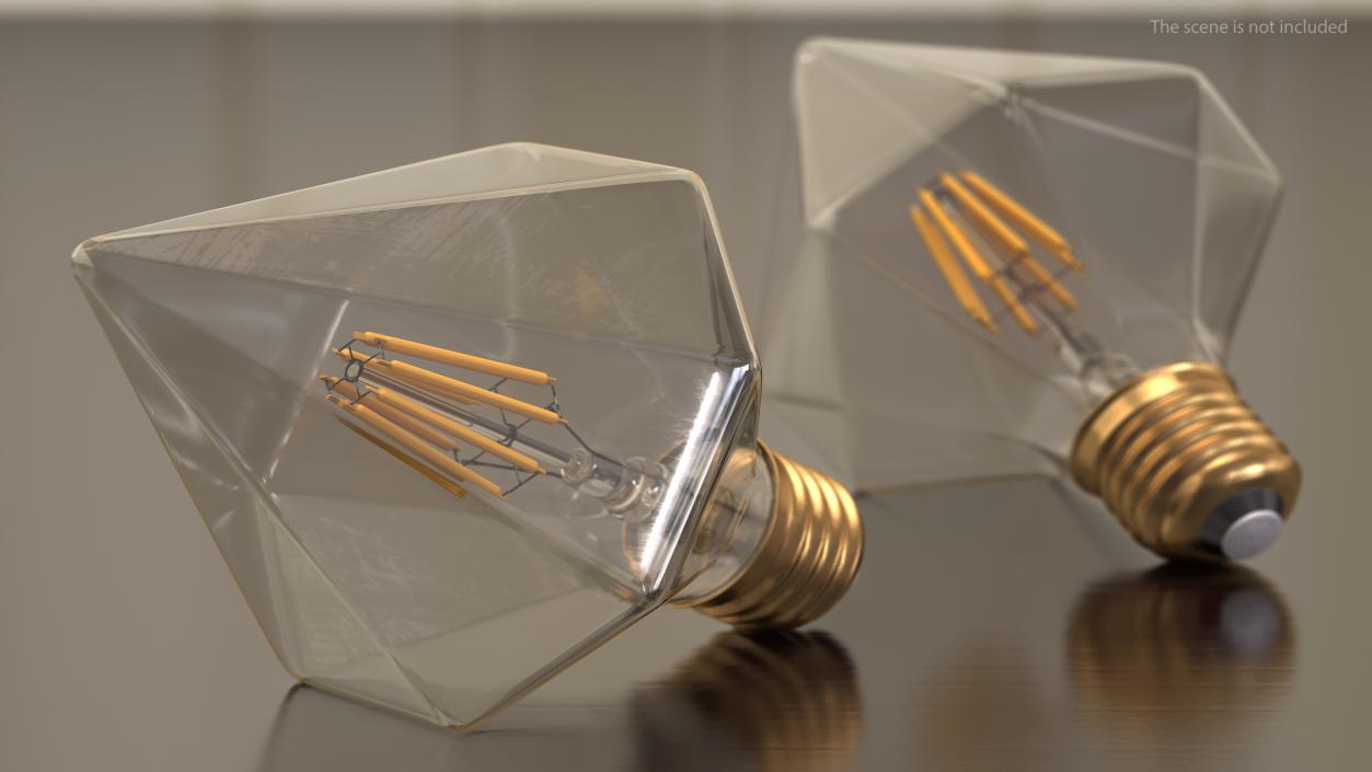 Diamond Shape Filament LED Light Bulb 3D