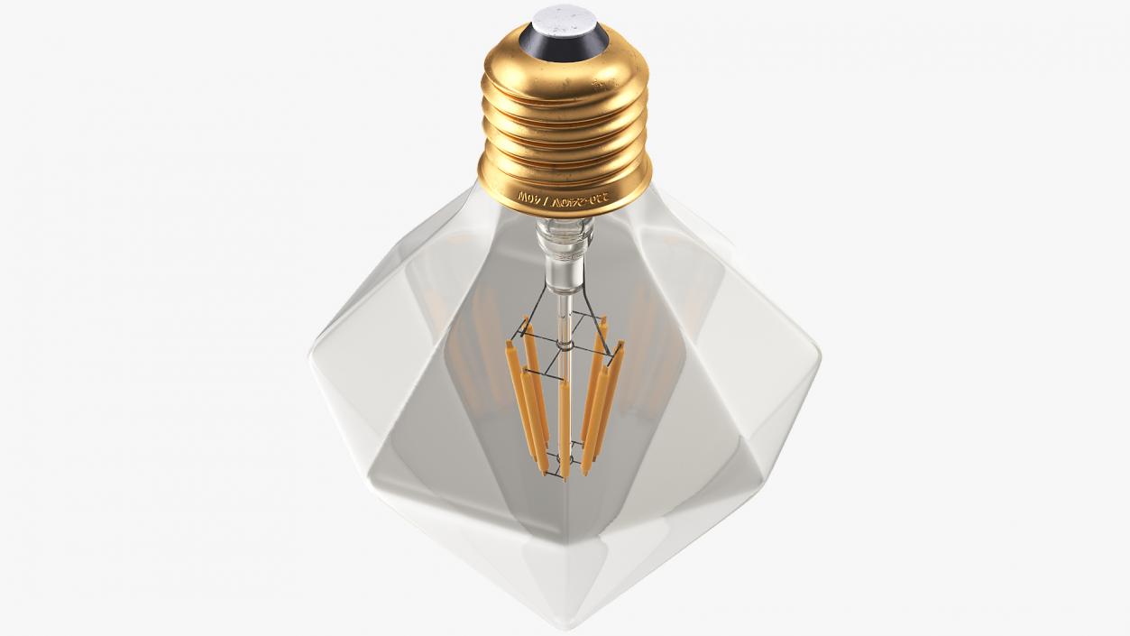 Diamond Shape Filament LED Light Bulb 3D