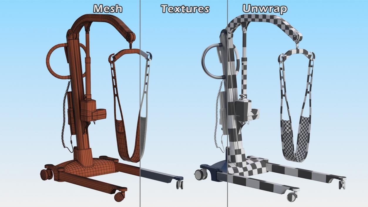 3D Patient Lift with Leg Holder model