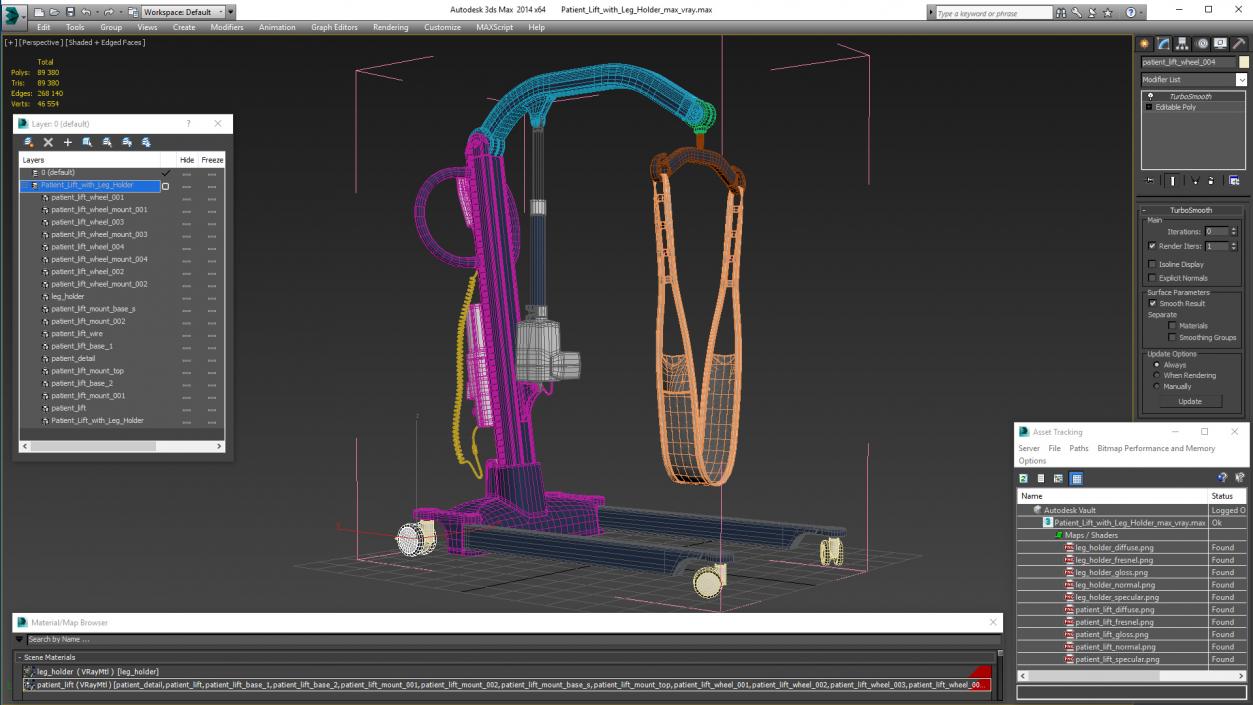 3D Patient Lift with Leg Holder model