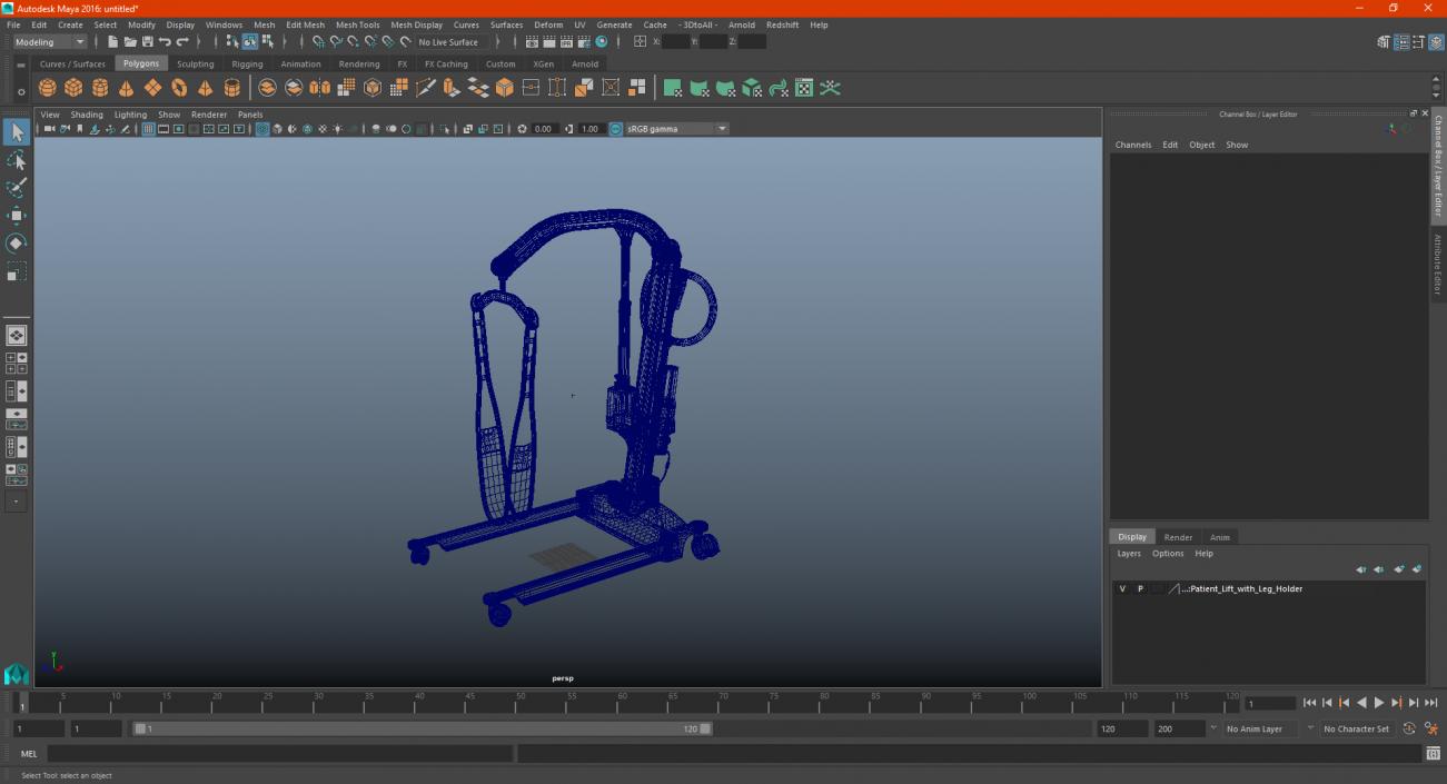 3D Patient Lift with Leg Holder model