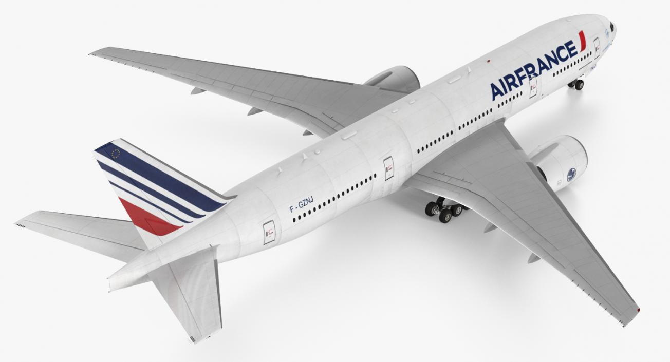 Boeing 777 200ER Air France Rigged 3D model