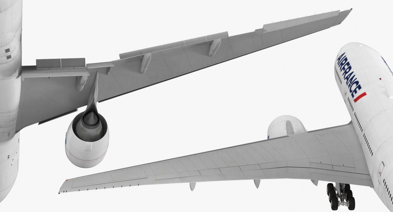 Boeing 777 200ER Air France Rigged 3D model