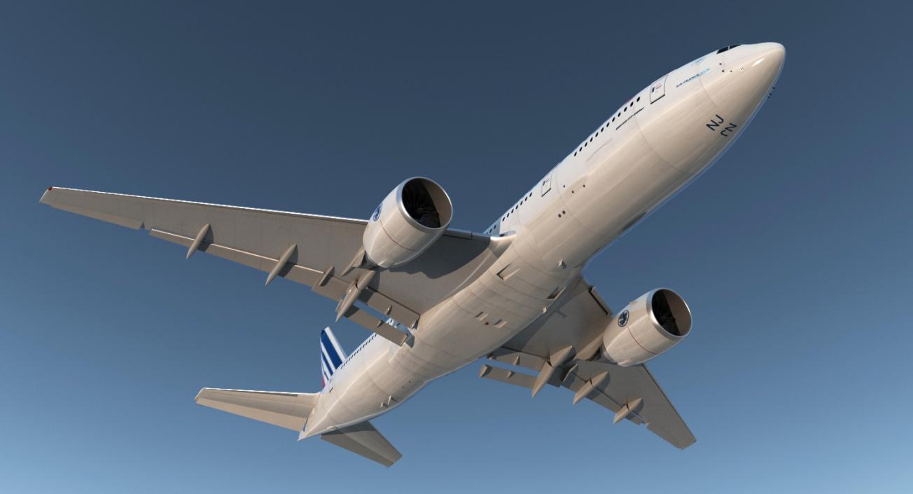 Boeing 777 200ER Air France Rigged 3D model