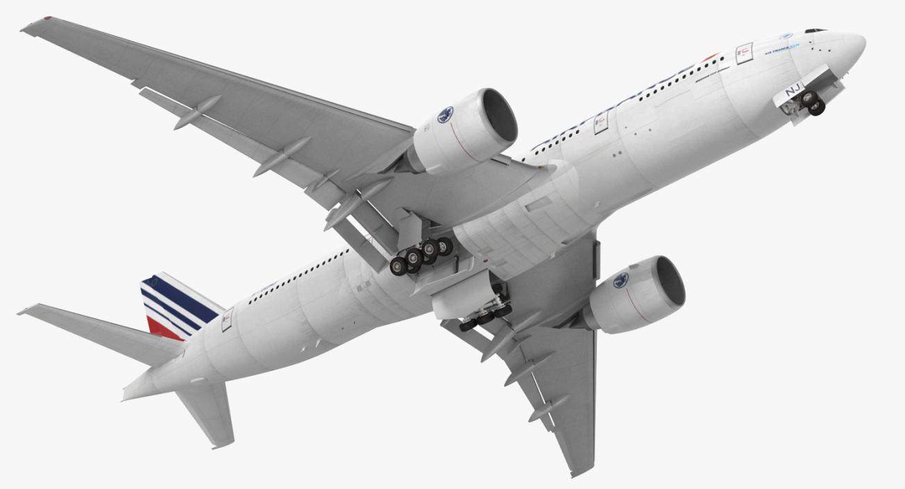 Boeing 777 200ER Air France Rigged 3D model