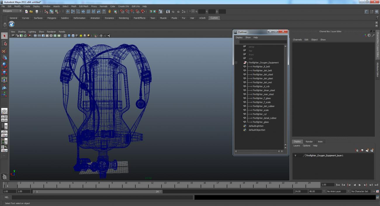 3D Firefighter Oxygen Equipment model