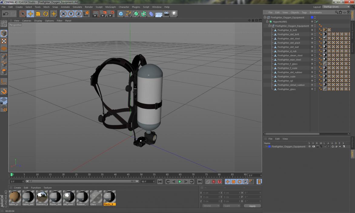 3D Firefighter Oxygen Equipment model