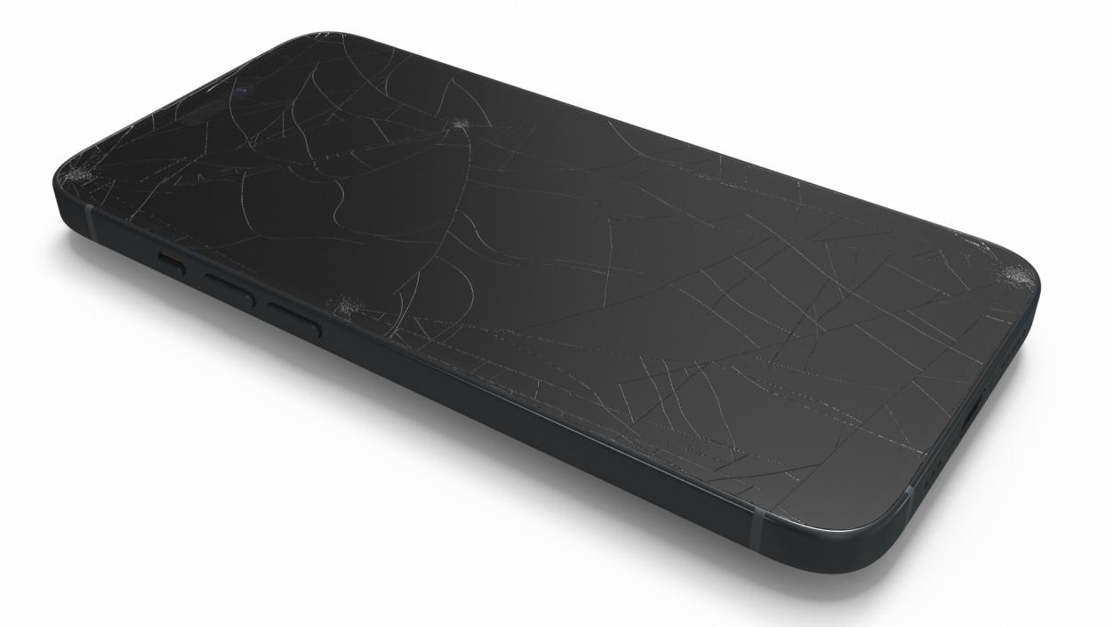 3D model IPhone 15 Plus Black Cracked 2