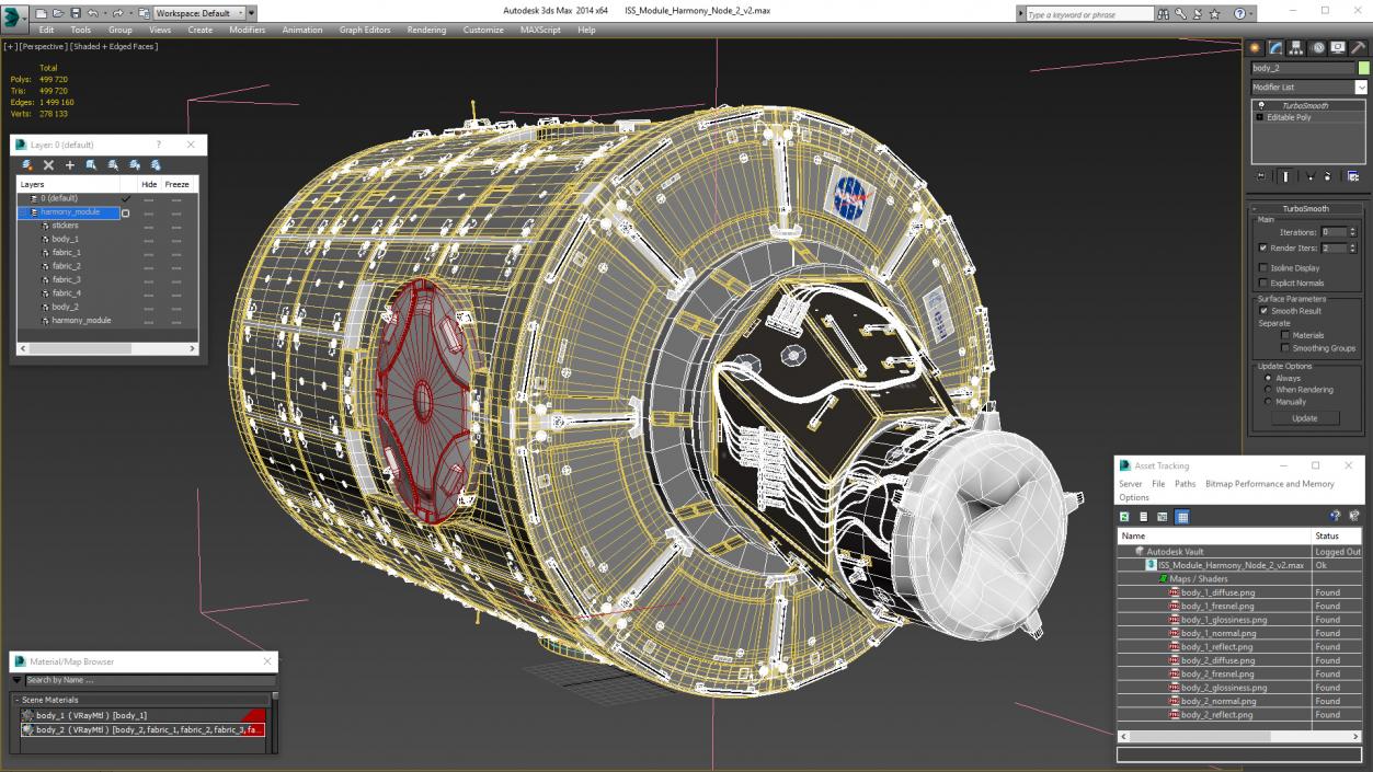 3D model ISS Module Harmony Node 2