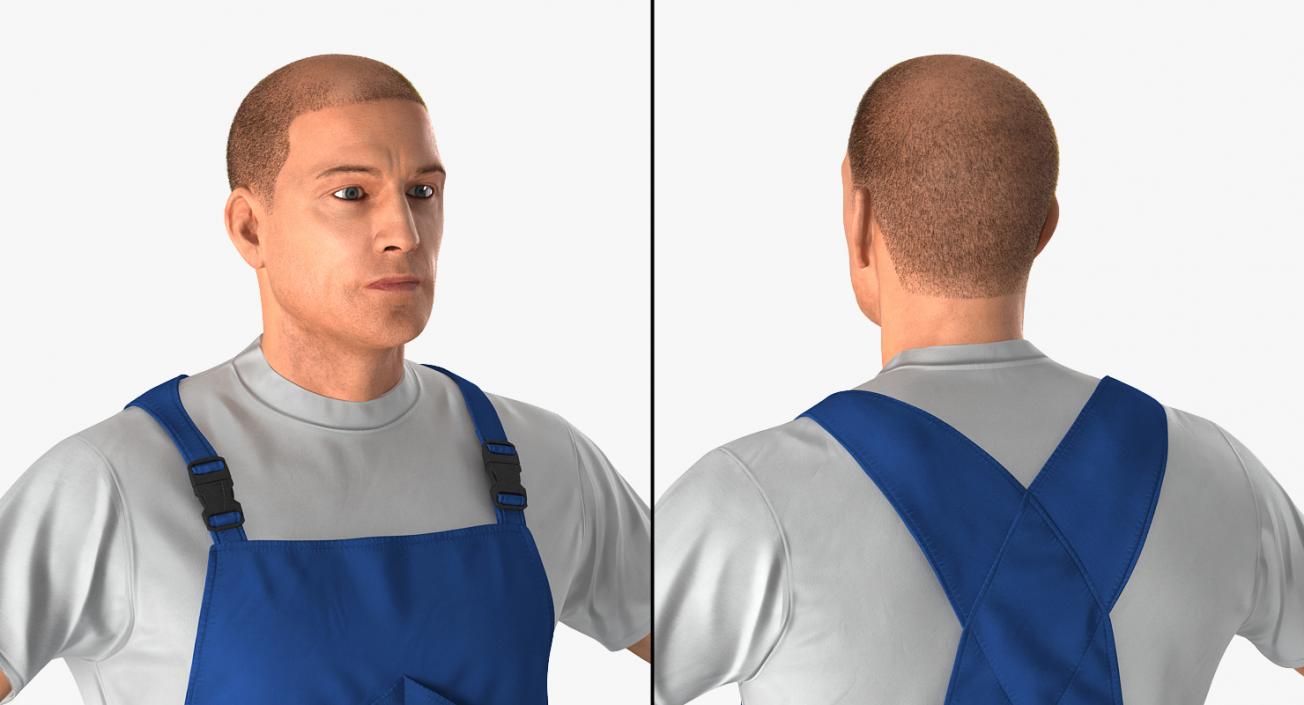 3D Worker Wearing Boiler Suit Rigged model