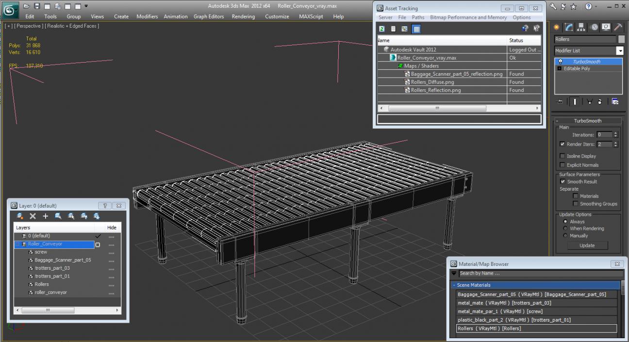 3D model Roller Conveyor