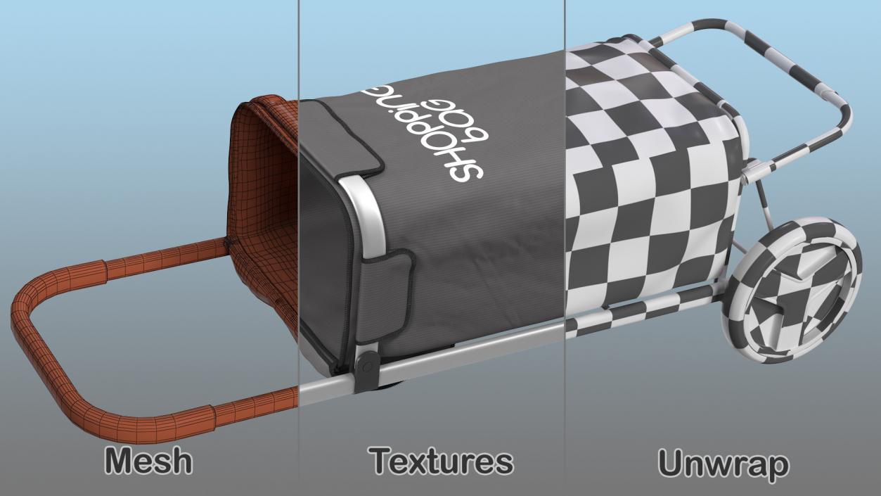 Shopping Trolley Bag with Wheels 3D