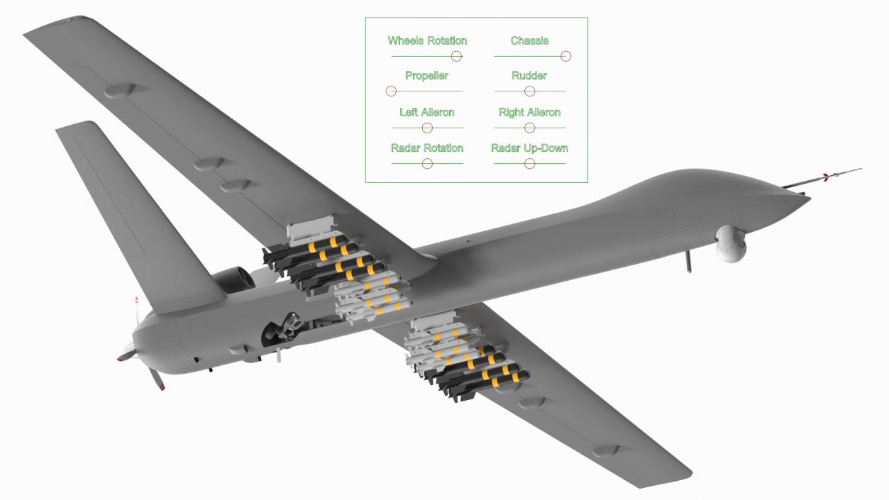 Hunter Killer Surveillance UAV Rigged 3D