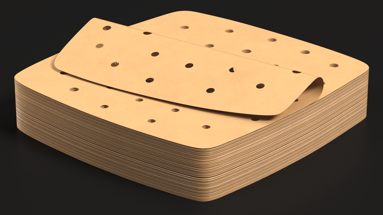 Stack of Square Disposable Paper Air Frier Liners 3D model