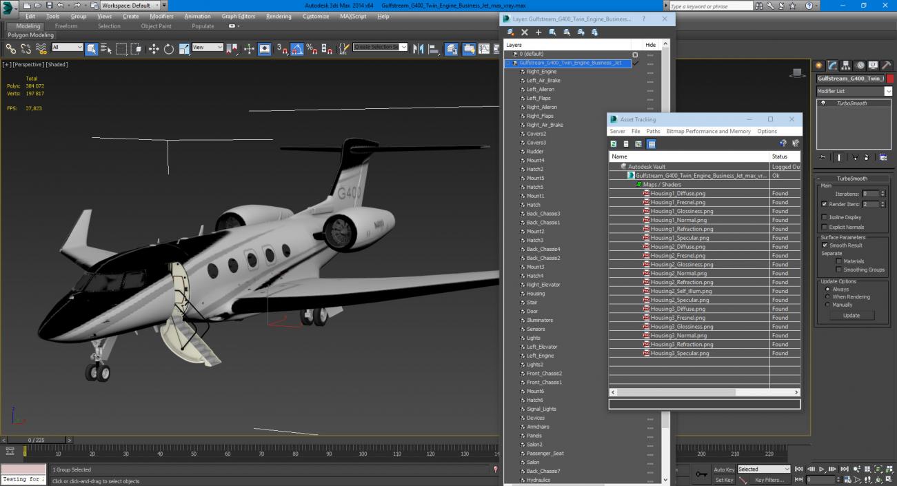 3D model Gulfstream G400 Twin Engine Business Jet