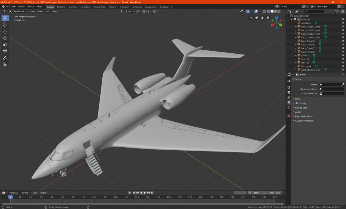 3D model Gulfstream G400 Twin Engine Business Jet