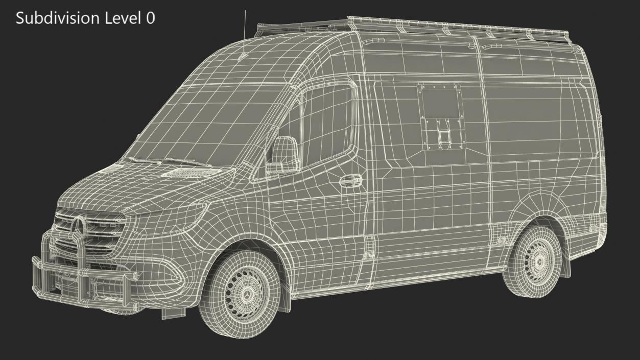 3D model Mercedes-Benz Sprinter Compact Van Simple Interior