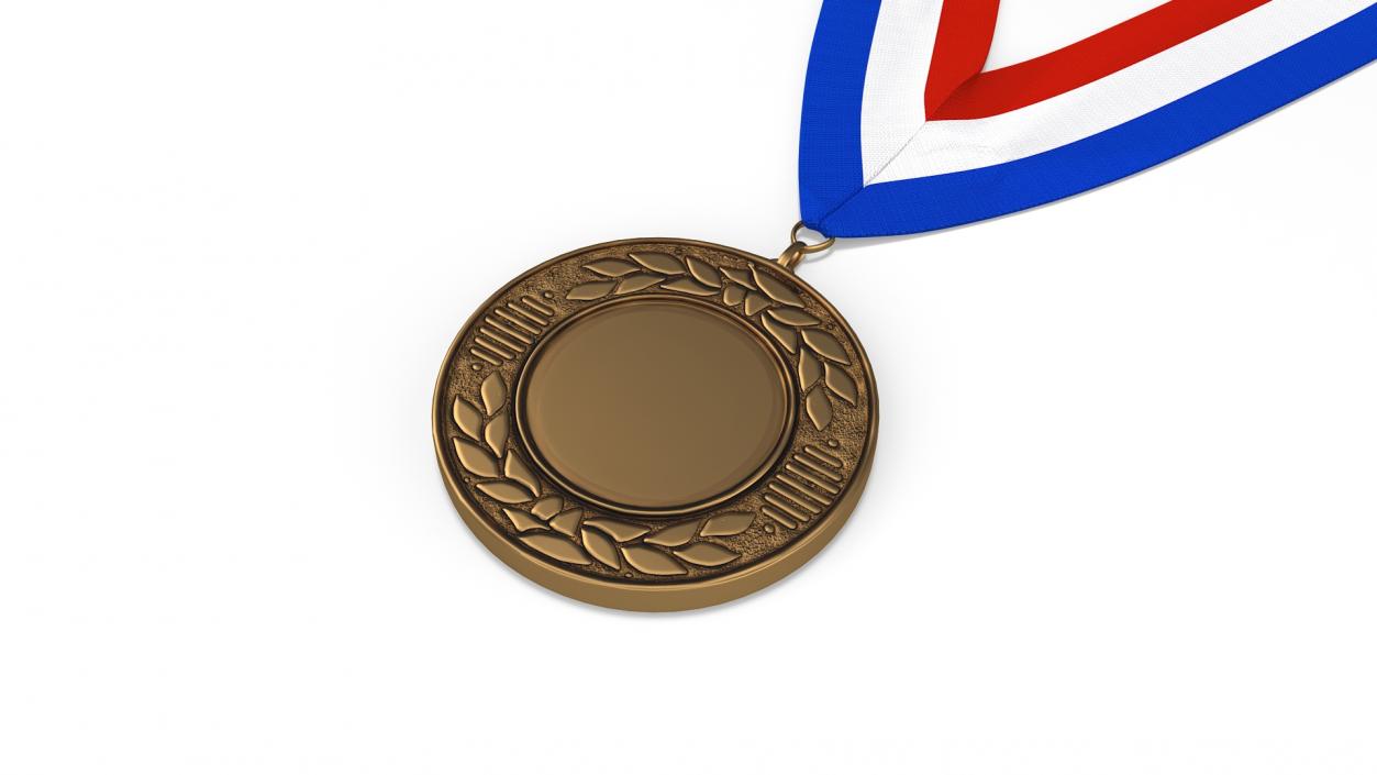 3D model Bronze Award Medal with Ribbon