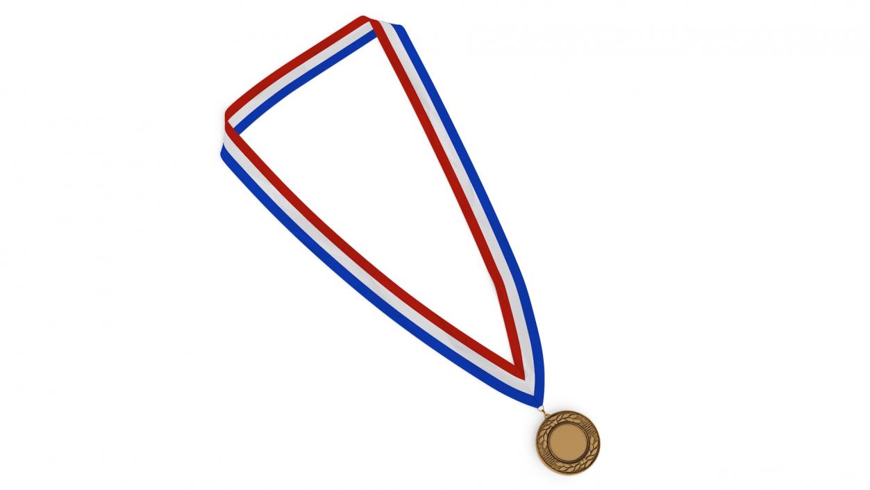 3D model Bronze Award Medal with Ribbon