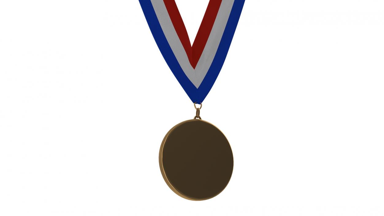 3D model Bronze Award Medal with Ribbon