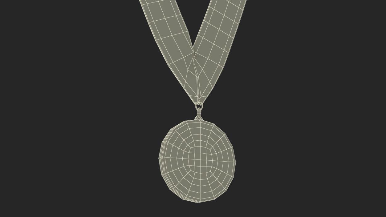 3D model Bronze Award Medal with Ribbon