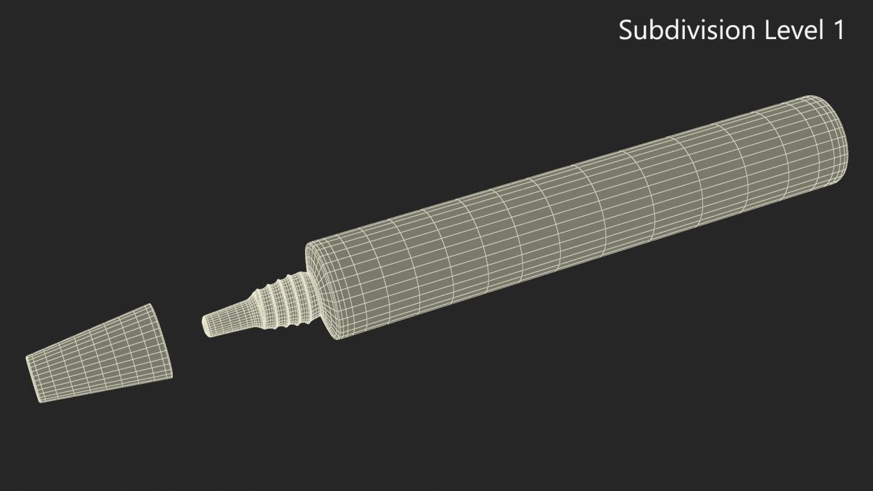 3D model Medical Aluminum Ointment Tube Polymicin