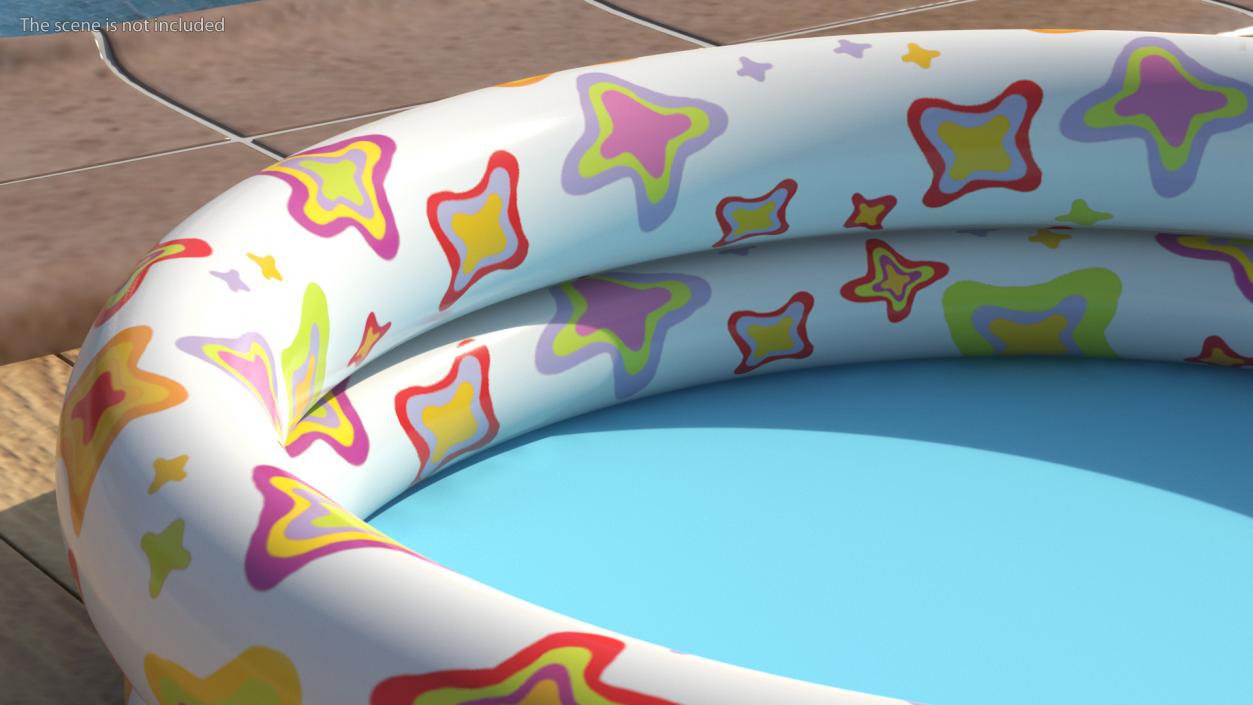 3D Inflatable Baby Pool Two Ring Abstract Printed