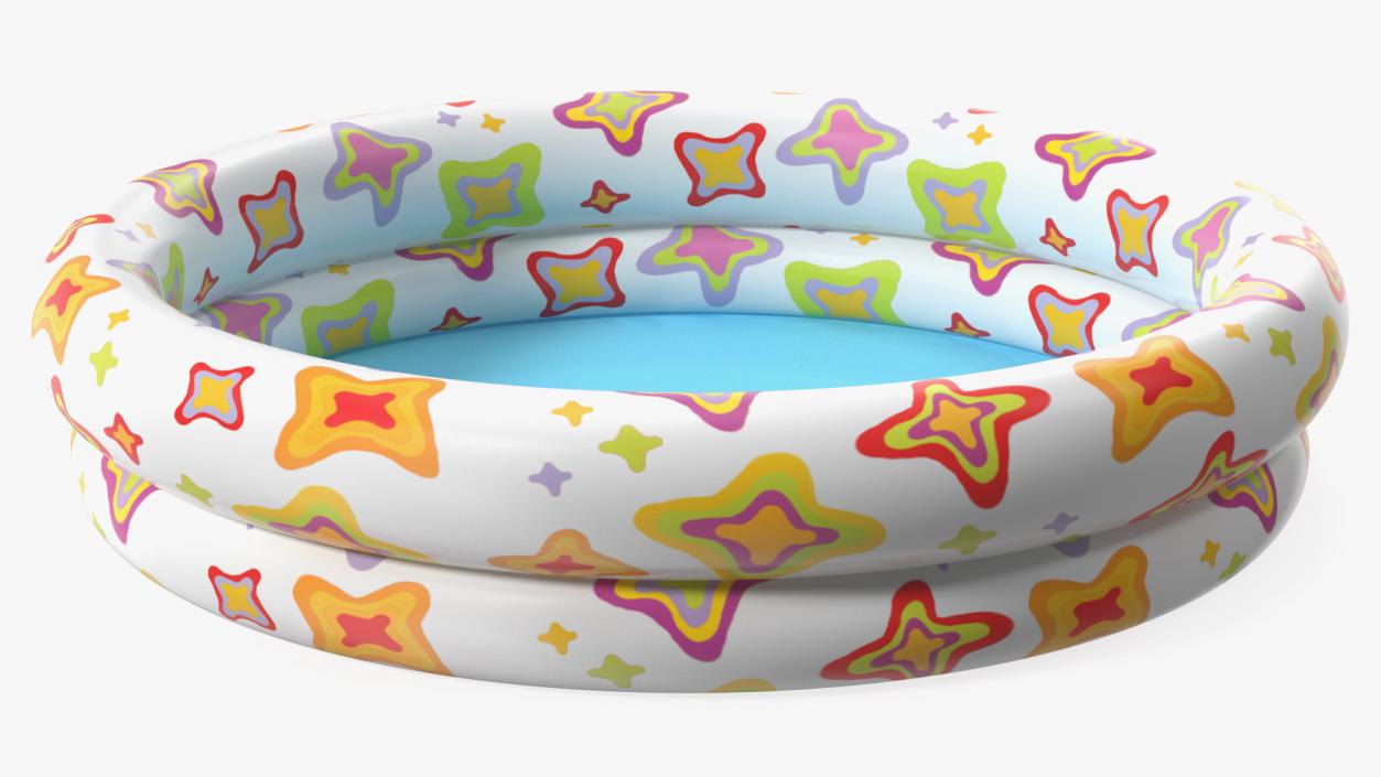 3D Inflatable Baby Pool Two Ring Abstract Printed