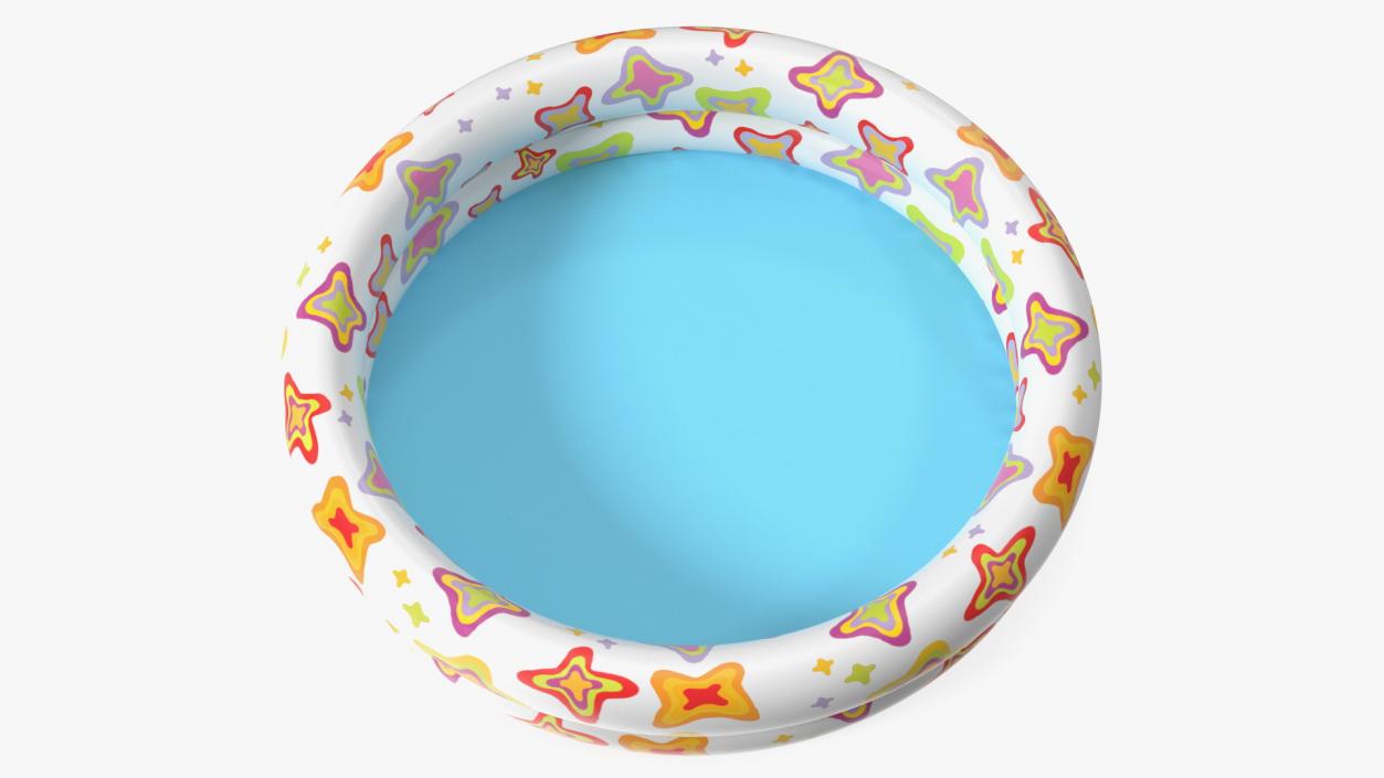 3D Inflatable Baby Pool Two Ring Abstract Printed