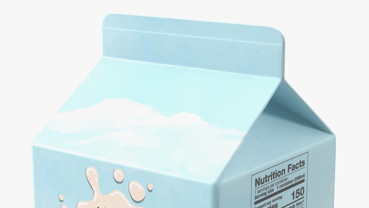 3D Gable Top Carton Package Mockup Blue