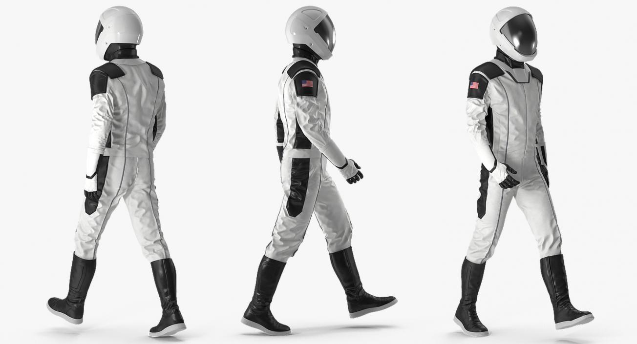 Futuristic Astronaut Space Suit Walking Pose 3D model