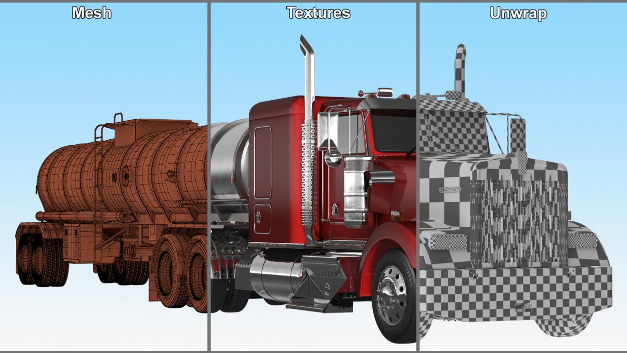 3D Kenworth W900 Tanker Truck