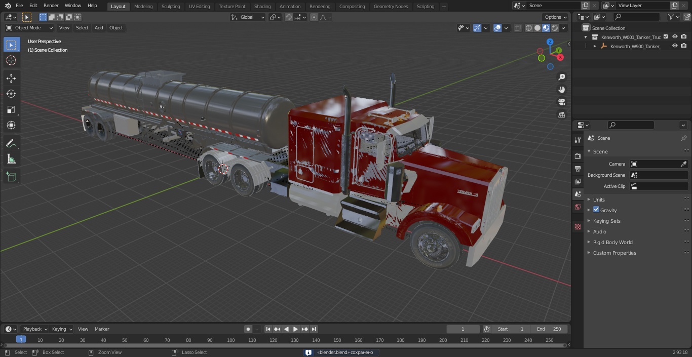 3D Kenworth W900 Tanker Truck