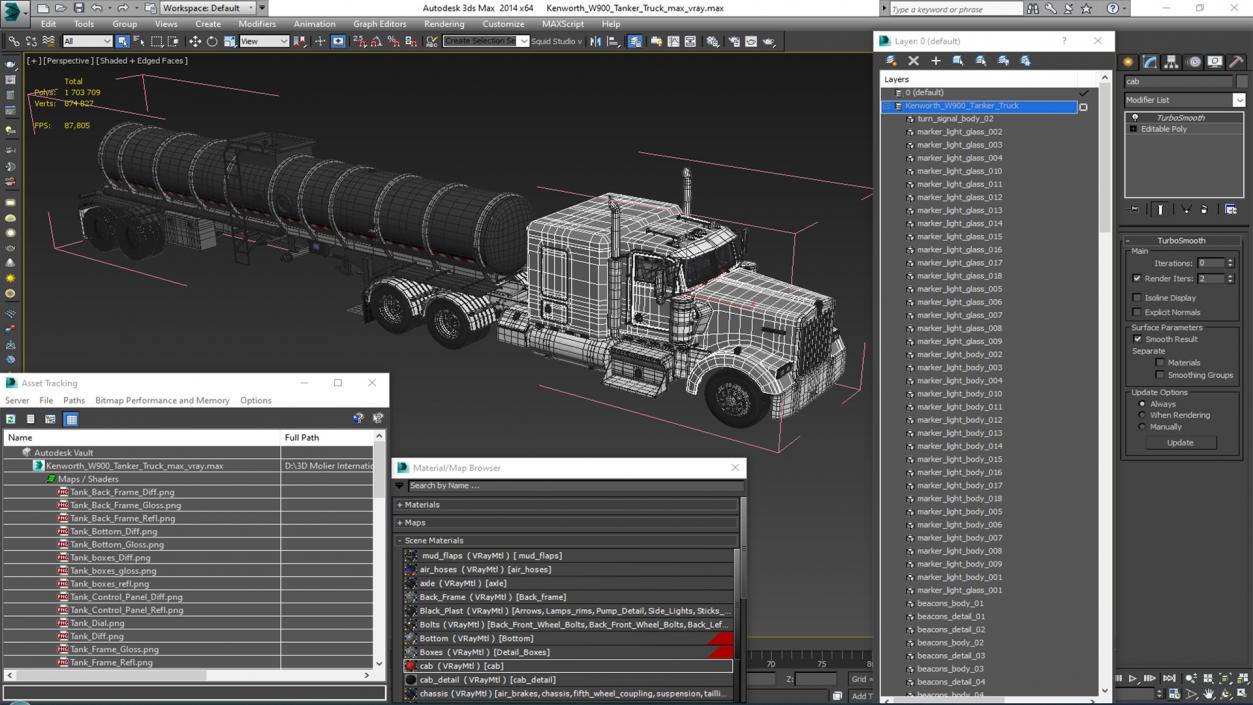 3D Kenworth W900 Tanker Truck