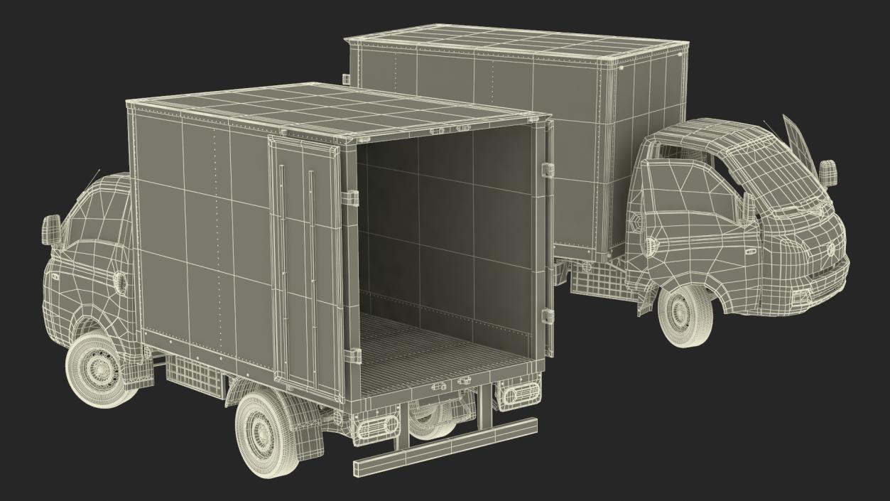 3D Mini Truck Hyundai HR 2023 Refrigerator Rigged