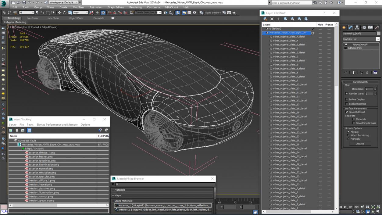 Mercedes Vision AVTR Light ON 3D model