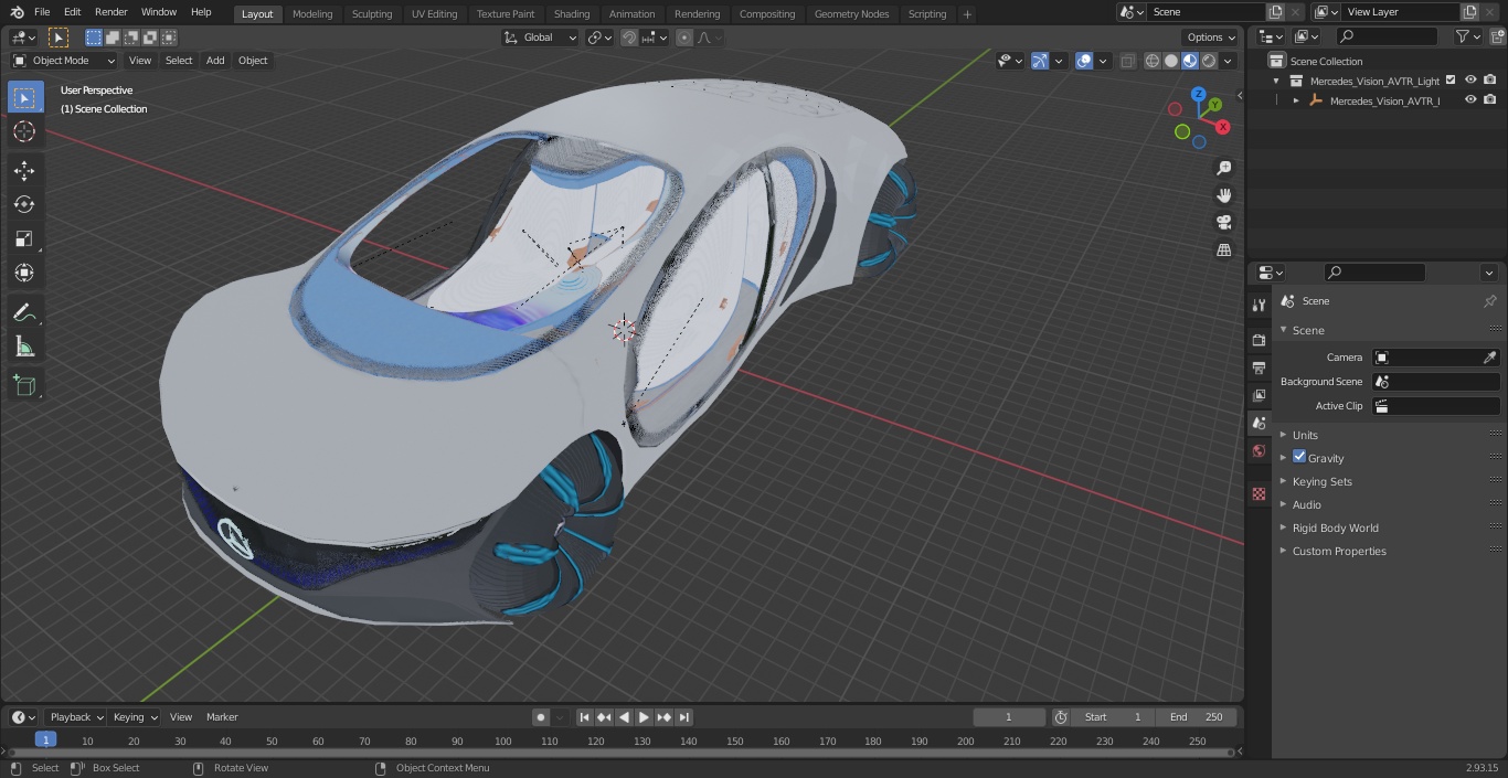 Mercedes Vision AVTR Light ON 3D model