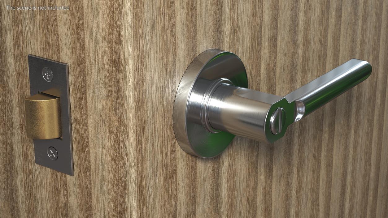 3D Passage Door Lock with Handle Silver