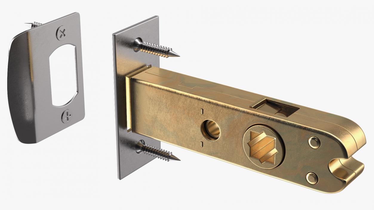 3D Passage Door Lock with Handle Silver