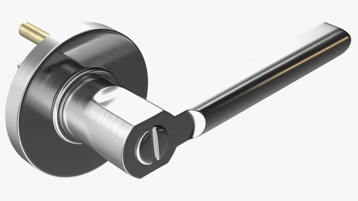 3D Passage Door Lock with Handle Silver