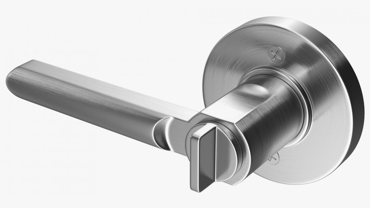 3D Passage Door Lock with Handle Silver