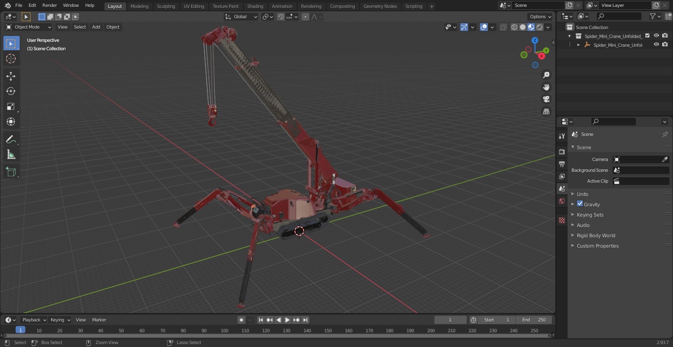 3D model Spider Mini Crane Unfolded Position