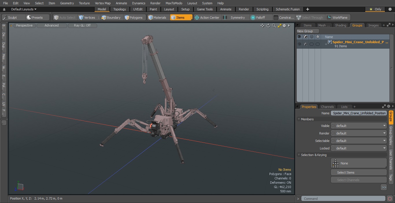 3D model Spider Mini Crane Unfolded Position