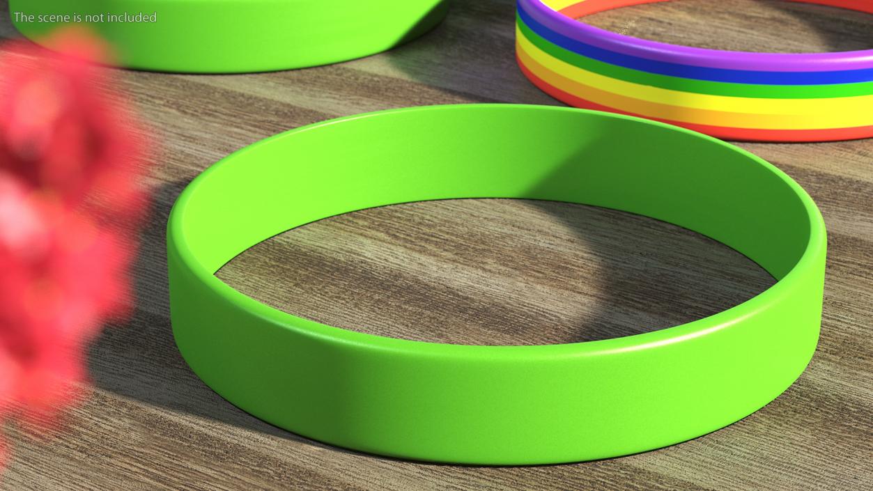 Rubber Bracelets Collection 3D