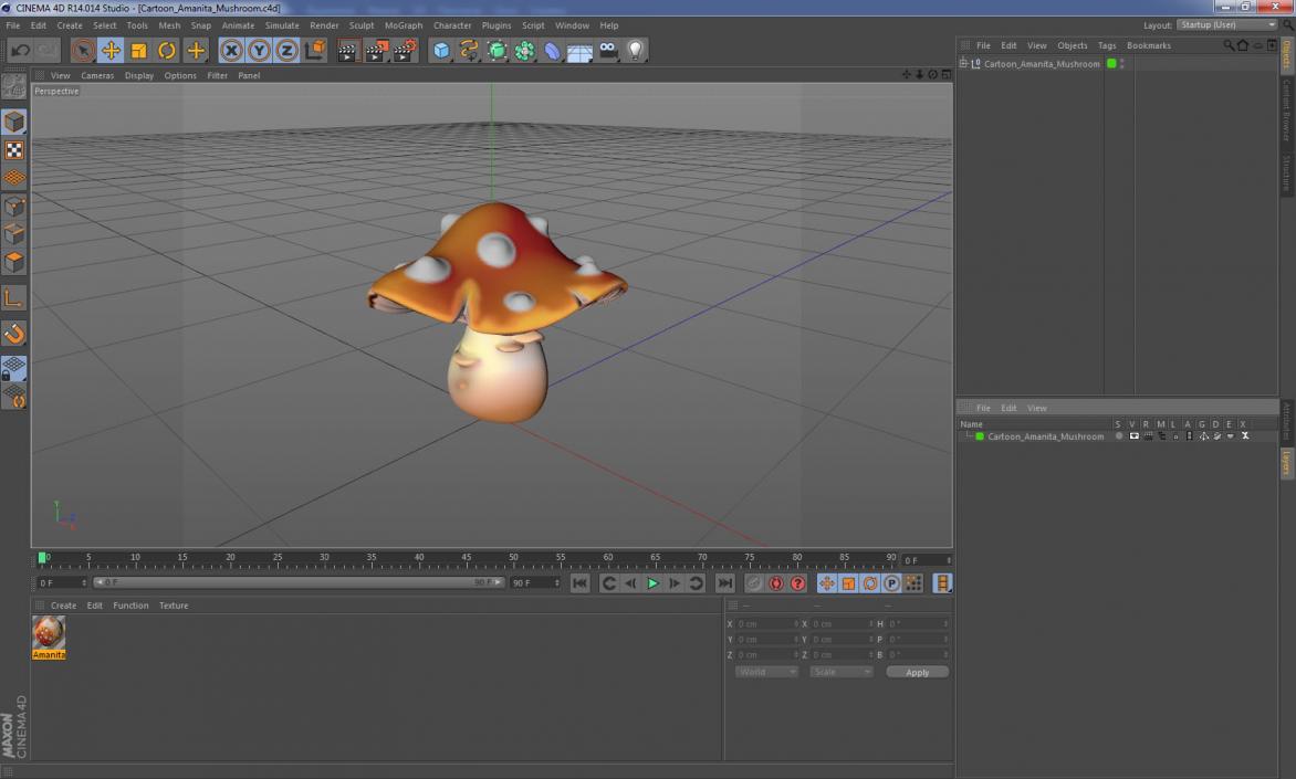 Cartoon Amanita Mushroom 3D model